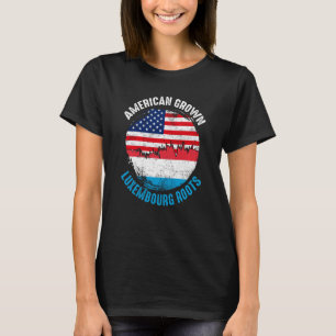 Camiseta American Grown Luxembourg Roots Vintage Flags para