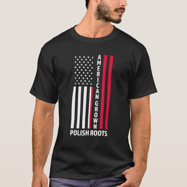 Camiseta American Grown Polish Roots Polish Poland (Frente)