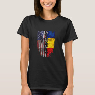 Camiseta American Grown romena Roots USA Romênia Bandeira