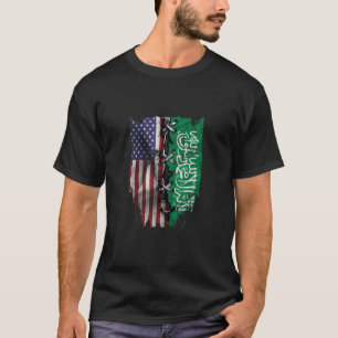 Camiseta American Grown Saudi Arabian Roots EUA Arábia Saud