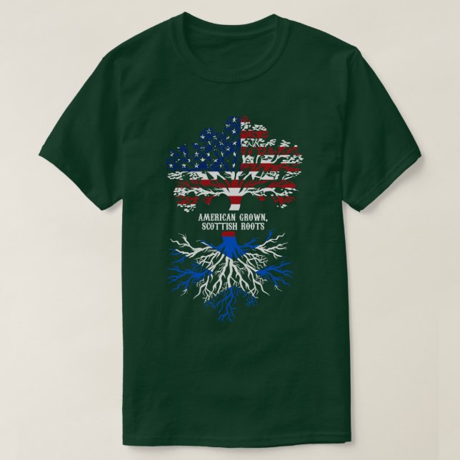 Camiseta American Grown Scottish Roots (Frente do Design)