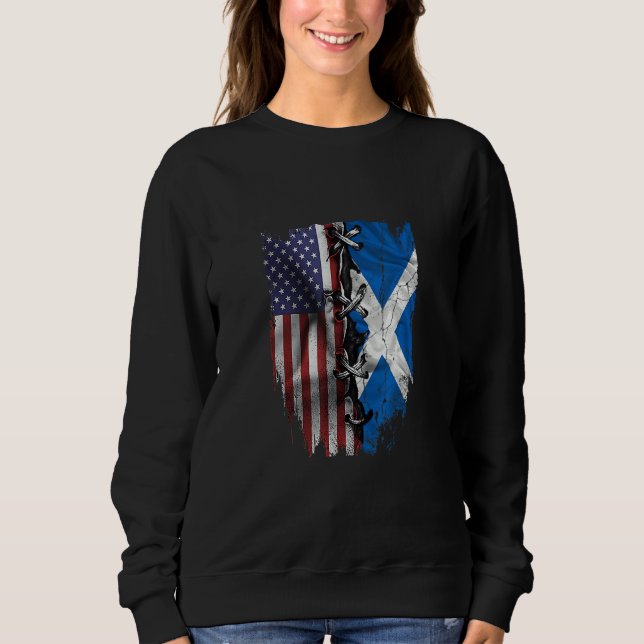 Camiseta American Grown Scottish Roots USA Scotland Flag (Frente)
