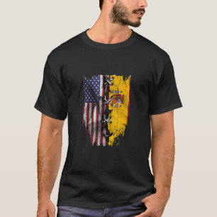 Camiseta American Grown Spain Roots USA Espanha Flag