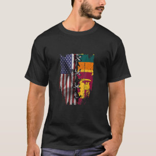 Camiseta American Grown Sri Lanka Roots EUA Sri Lanka Flag