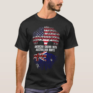Camiseta American Grown with Australian Roots USA Flag