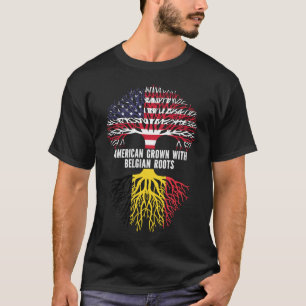 Camiseta American Grown with Belga Roots USA Flag