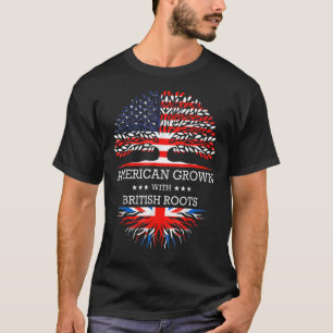 Camiseta American Grown with British Roots USA Flag