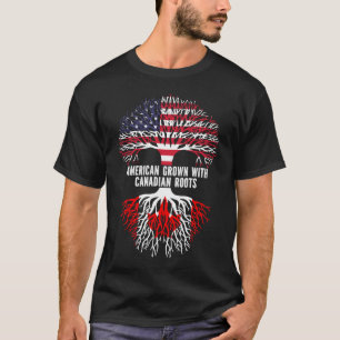 Camiseta American Grown with Canadian Roots USA Flag