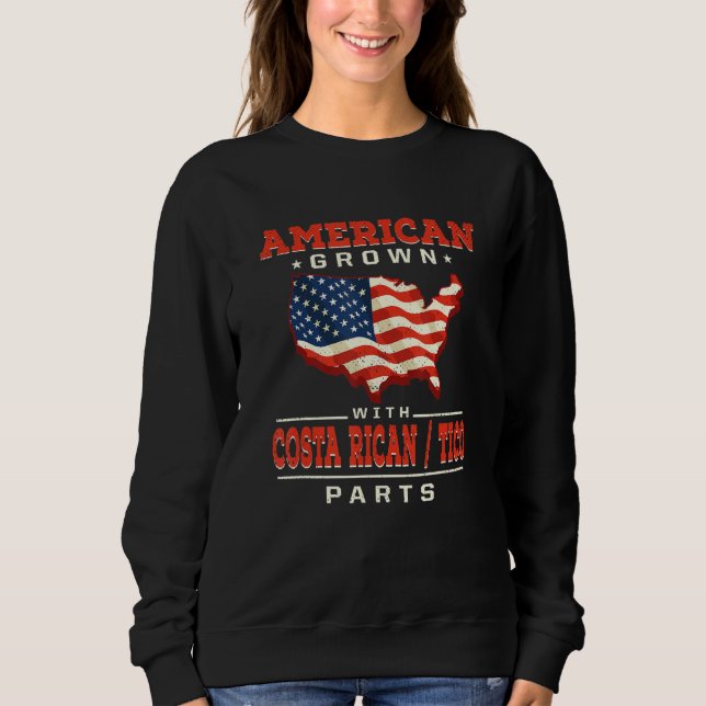 Camiseta American Grown with Costa Rican Tico Parts Patriot (Frente)