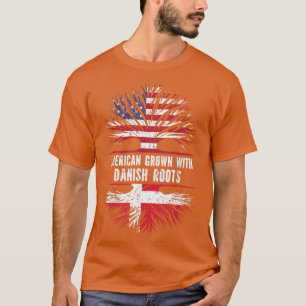 Camiseta American Grown with Danish Roots USA Flag Dinamarc