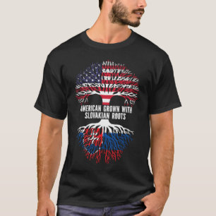 Camiseta American Grown with Eslovakian Roots USA Flag