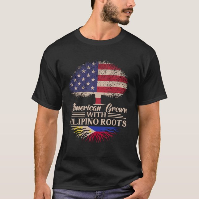 Camiseta American Grown With Filipino Roots Half American F (Frente)