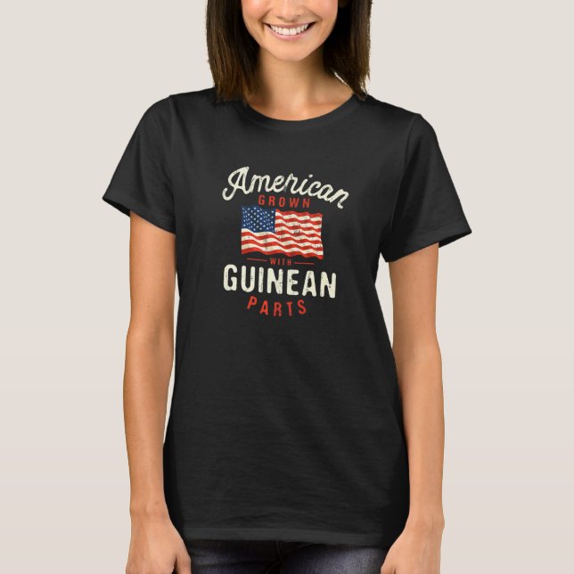 Camiseta American Grown with Guinean Parts Patriotic Nation (Frente)