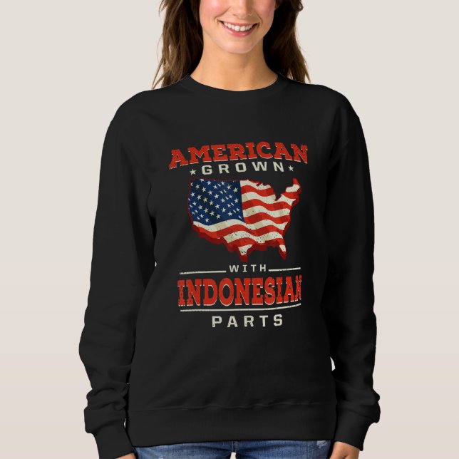 Camiseta American Grown with Indonesian Parts Patriotic Ind (Frente)