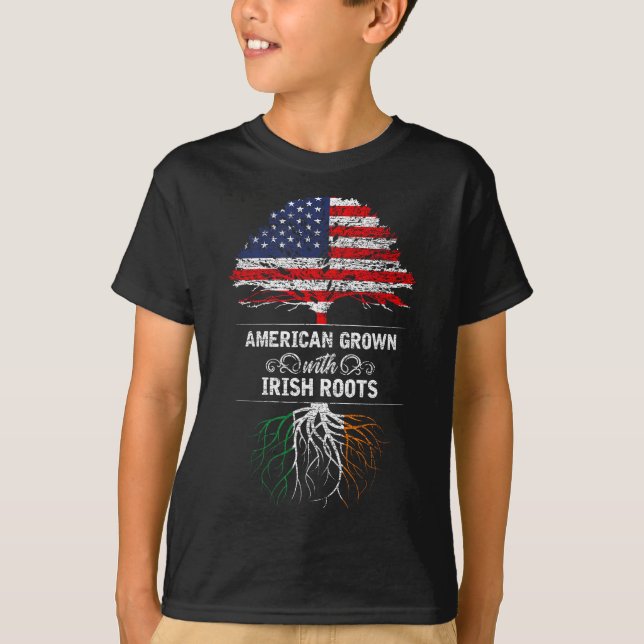 Camiseta American Grown With Irish Roots 4th Of July Usa Fl (Frente)