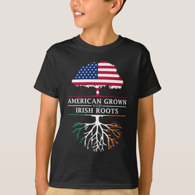 Camiseta American Grown with Irish Roots - Irlanda (Frente)
