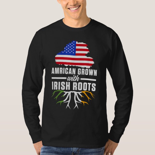 Camiseta American Grown with Irish Roots USA Ireland Counte (Frente)