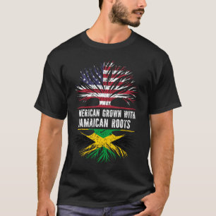 Camiseta American Grown with Jamaican Roots USA Flag