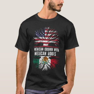 Camiseta American Grown with Mexico Roots USA Flag