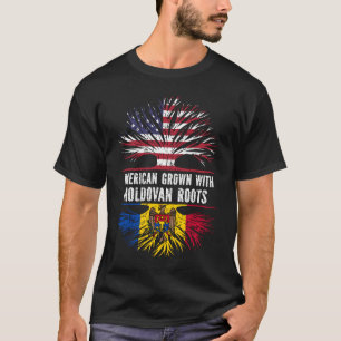 Camiseta American Grown with Moldovan Roots USA Flag