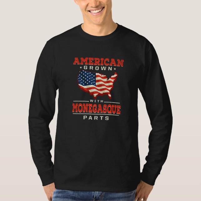 Camiseta American Grown with Monegasque Parts Patriotic Mon (Frente)