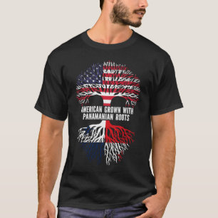 Camiseta American Grown with Panamanian Roots USA Flag