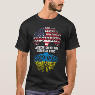 Camiseta American Grown with Ucraniano Roots USA Flag
