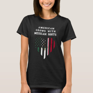 Camiseta American Grows Heart Vintage EUA Flag Root Mexican