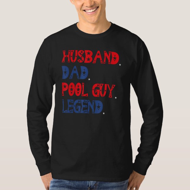 Camiseta American Husband Dad Pool Guy Legend Father s Day (Frente)