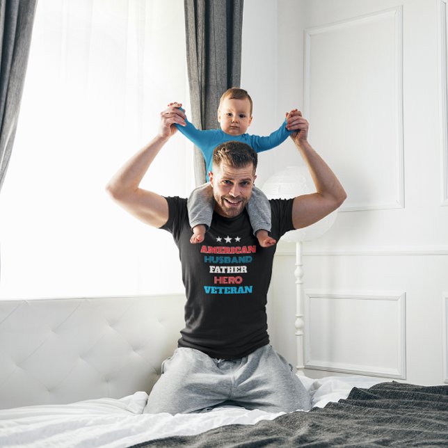 Camiseta American Husband Father Hero Veteran | Patriotic (Criador carregado)