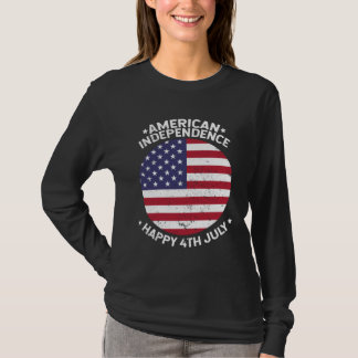 Camiseta American Independence Happy 4th July Vintage Men W