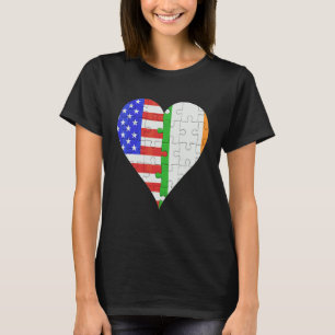 Camiseta American Irish Flag Heart 1