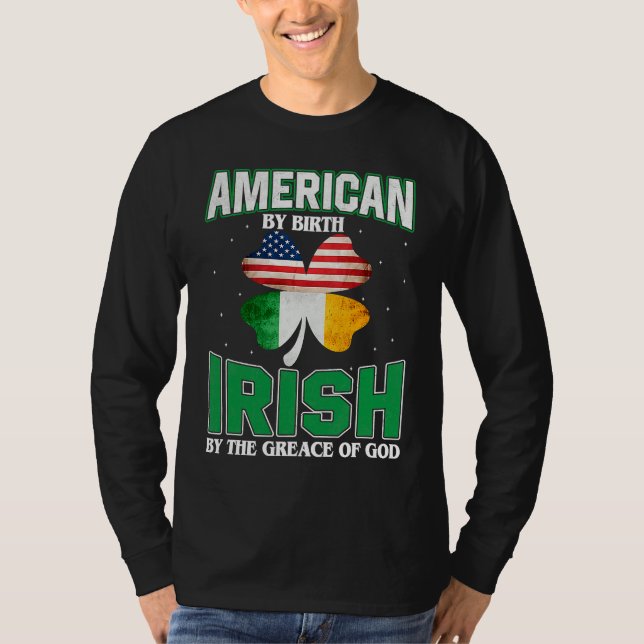 Camiseta American Irish Shamrock Lucky St Patricks Day Men  (Frente)