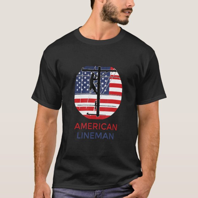 Camiseta American Lineman Eletricidade Lineman (Frente)