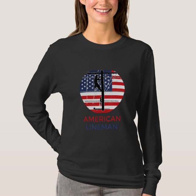 Camiseta American Lineman Eletricidade Lineman (Frente)