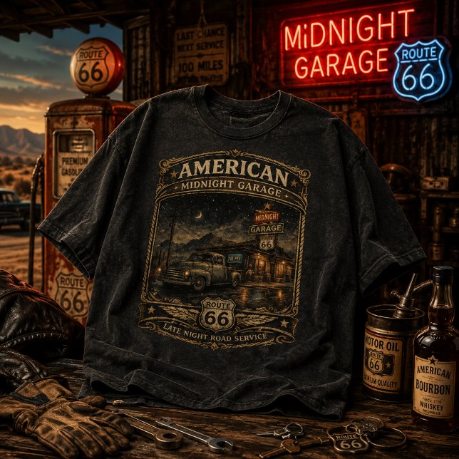 Camiseta American Midnight Garage Route 66 (Criador carregado)