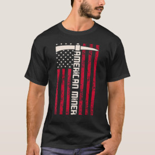 Camiseta American Miner Usa Flag Para Um Mineiro De Carvão
