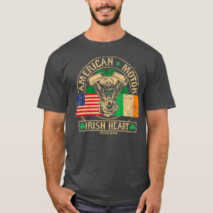 Camiseta American Motor Irish Heart T shirt para irlandês