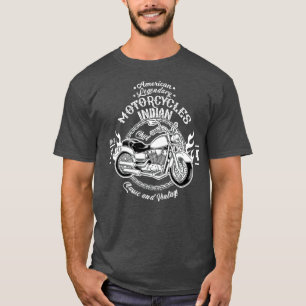 Camiseta American Motorcycle Indian Bikers Vintage Retro