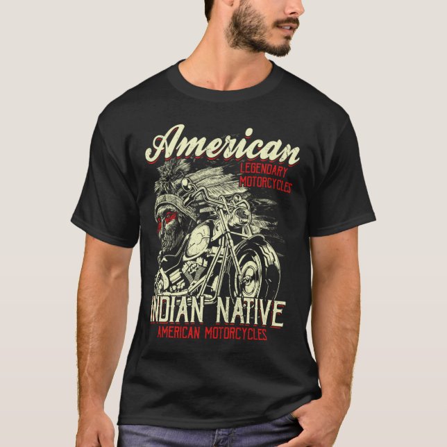 Camiseta American Motorcycle Indian for Old Biker Gift (Frente)