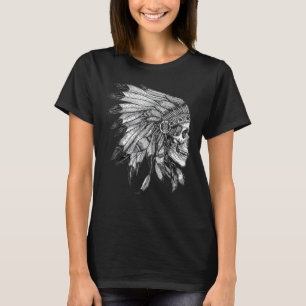 Camiseta American Motorcycle Skull Native Indian Eagle Chie