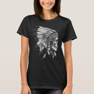 Camiseta American Motorcycle Skull Native Indian Eagle Chie