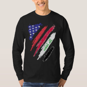 Camiseta American Patriot Iraquiano Coração Crescido Listra