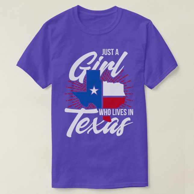 Camiseta American Patriotic Flag Texas Girl Texan (Frente do Design)
