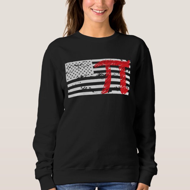 Camiseta American Pi US Flag Pi Day Infinate Number (Frente)