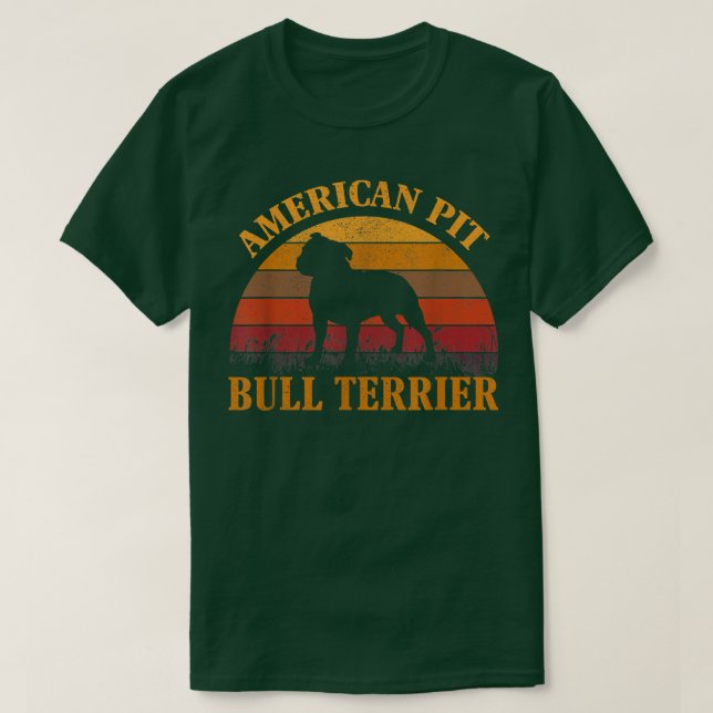 Camiseta American Pit Bull Terrier Dog Sopra Sunset Para Da (Frente do Design)