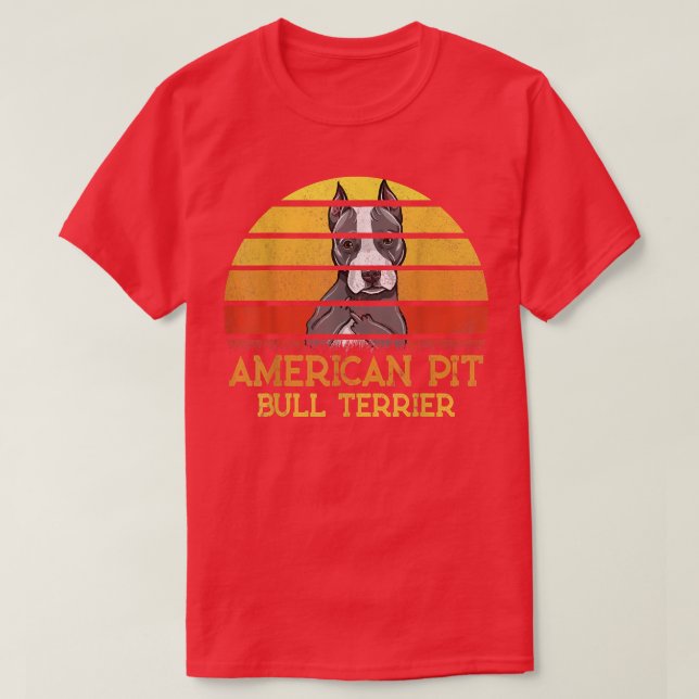 Camiseta American Pit Bull Terrier Dog Sopra Sunset Para Da (Frente do Design)