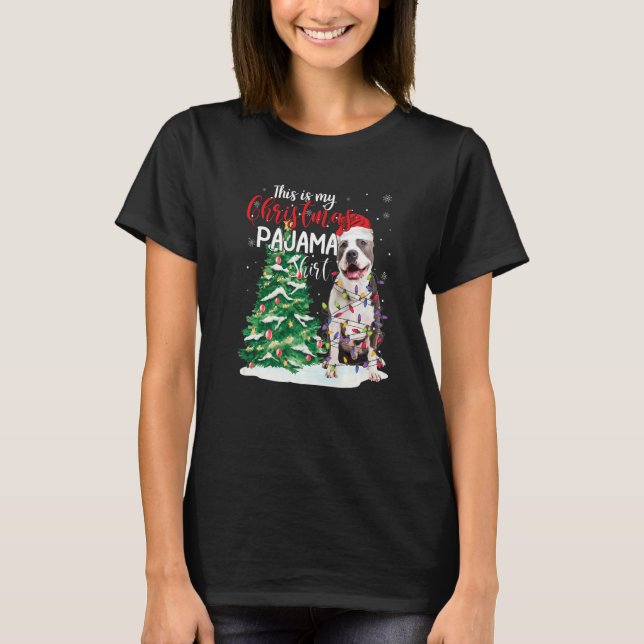 Camiseta American Pit Bull Terrier This Is My Christmas Paj (Frente)