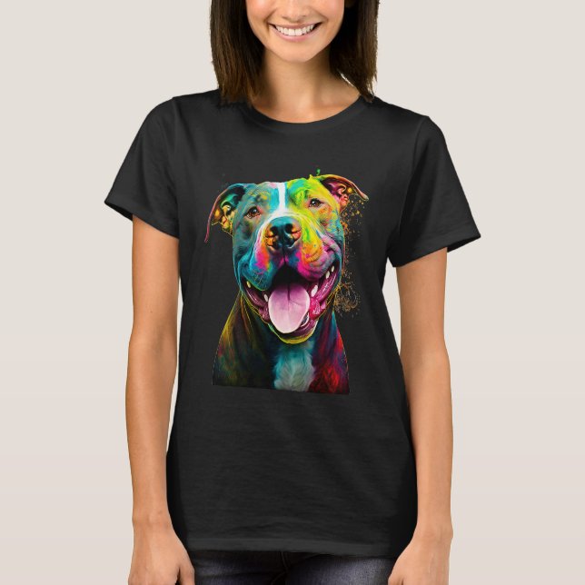 Camiseta American Pitbull Colorido para pitbull (Frente)