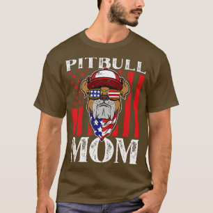 Camiseta American Pitbull Mãe EUA Bandeira